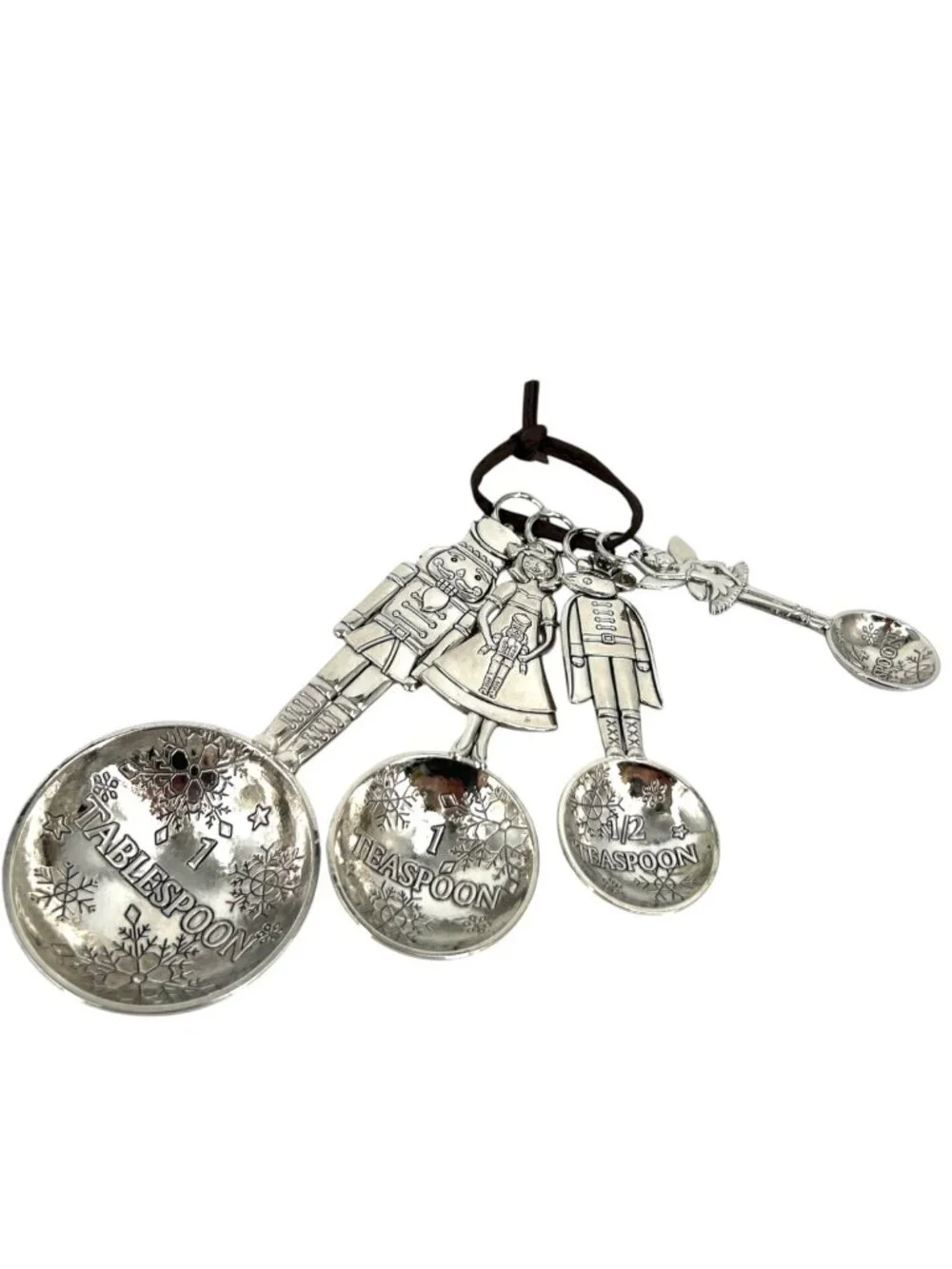 Ganz Christmas Nutcracker-Themed Measuring Spoons Set Snowflake Engraved